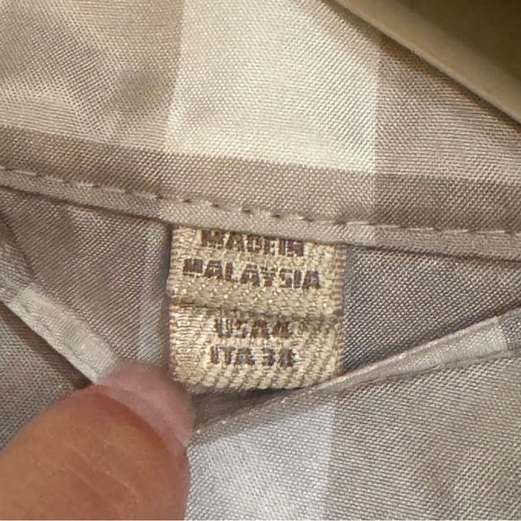 GREY WHITE BURBERRY TRENCH RAIN COAT SIZE 4 - Picture 7 of 7